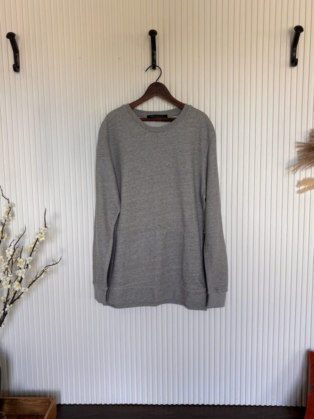 John Elliott Light Heather Grey Crewneck